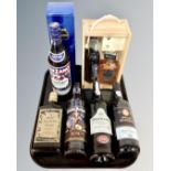 A tray containing a Disaronno and Croftport two bottle gift set in crate,