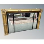 A 19th century gilded overmantel mirror, 147cm by 90cm.