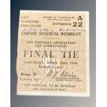 A 1948 FA Cup Final ticket Manchester United / Blackpool