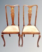 A pair of Queen Anne style dining chairs