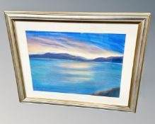 Pamela Randal (Scottish Contemporary) Sunset over Clyde Coast, pastel, signed, 37cm by 27cm.