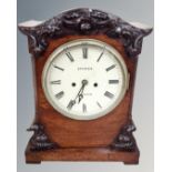 A George III rosewood eight day bracket clock with twin fusée movement,