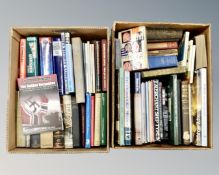 Two boxes of maritime books.