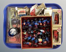 A tray containing a collection of Robertsons gollys, two boxed Lledo Days Gone die cast vehicles,