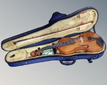 An Andreas Zeller for Stentor violin and bow, two-piece 14" back,