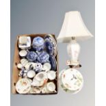 A box of assorted Ringtons ceramics to include Virginia Strawberry tea ware,