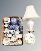 A box of assorted Ringtons ceramics to include Virginia Strawberry tea ware,
