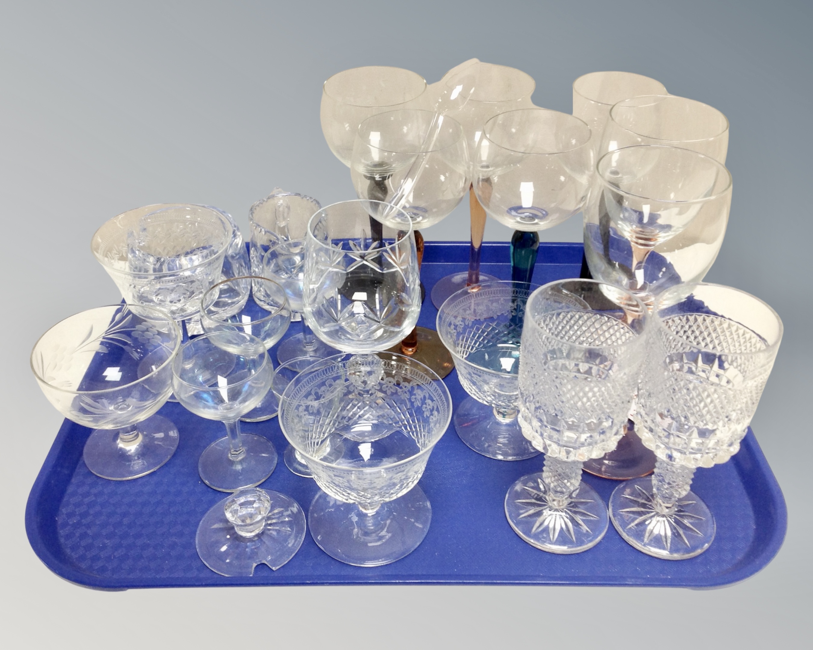 A collection of miscellaneous glass ware : Mainly cut glass, drinking vessels, condiments, - Image 2 of 2
