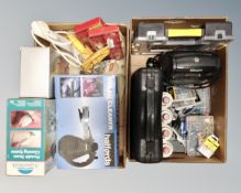 Two boxes of hand held car steam cleaner and polisher, extension lead, Dimplex mini heater,