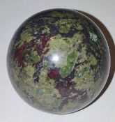 Natural Polished Dragon Blood Crystal Ball. Weight 61g, length 33mm, width 33mm, height 33mm.