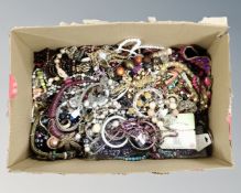 A box containing a large quantity of costume jewellery.