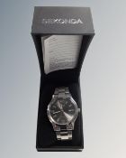 A boxed gent's Sekonda wristwatch on bracelet strap.