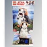 A Lego Star Wars 75230 Porg with mini-figure, box and instructions.