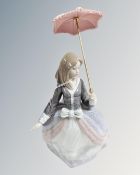 A Lladro china figure : Lady with Parasol, height 24 cm.