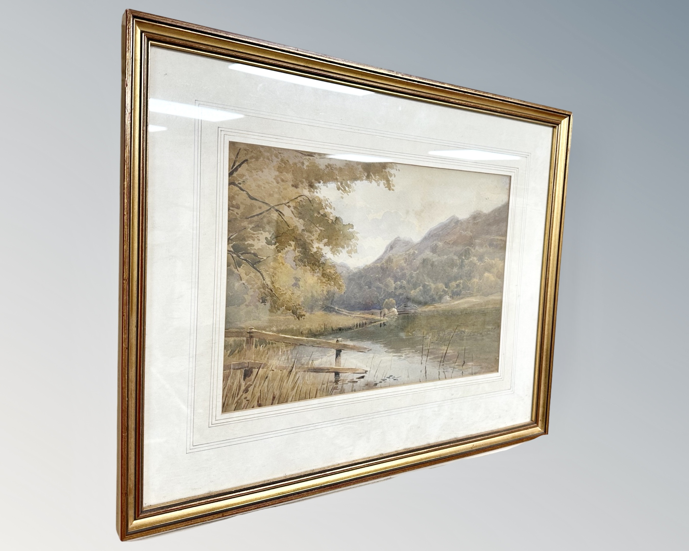 Attributed to John Isaac Richardson (1836-1913) : Bassenthwaite lake, watercolour, 34 cm x 23 cm,