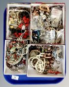 A tray containing a good collection of costume jewellery including necklaces, beads, bangles etc.