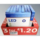 A box of ten LED ceiling lights,