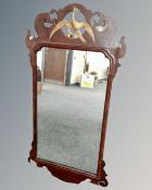 A Victorian mahogany Chippendale style wall mirror