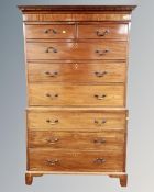 A late George III mahogany eight drawer chest on chest