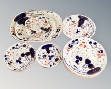 Approximately seventeen 19th century Allertons dinner plates