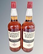Two 1L bottles of Waitrose Scotch whisky aged 3 years