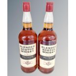 Two 1L bottles of Waitrose Scotch whisky aged 3 years