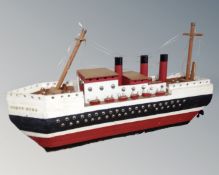 A wooden model of the Queen Mary