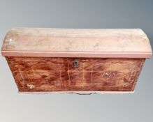 A 19th century pine dome topped chest dated 1848 (a/f)