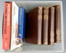 A box containing four volumes of The Building Encyclopedia together with further building reference