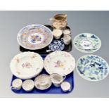 A collection of antique and later ceramics to include - porcelain plates Copenhagen and Vienna,
