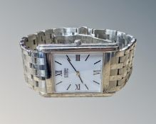 A Citizen Eco-Drive gentleman's wrist watch, on stainless steel bracelet strap.