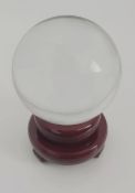 Large Clear crystal ball with stand. 80mm.