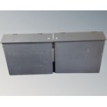 A pair of narrow feed boxes (painted)