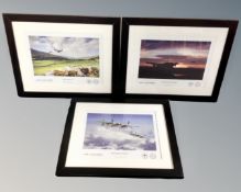Thhree Mosquito colour prints in frames and mounts