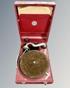 A vintage Antoria portable gramophone