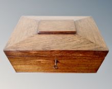 A Victorian rosewood sarcophagus shaped jewellery box