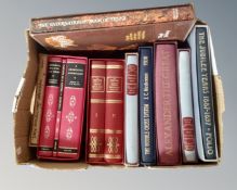 A box of Folio Society volumes in slip covers , Churchill,