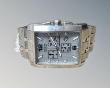 A Citizen Eco-Drive gentleman's wrist watch, on stainless steel bracelet strap.