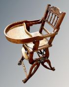 An Edwardian metamorphic child's high chair