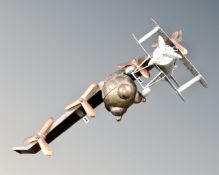 Two metal model aeroplanes