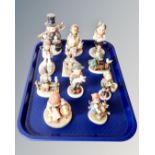 A tray of eleven Hummel figures