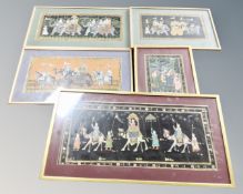 Four Indian gouache paintings in frames and mounts