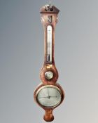 A 19th century banjo barometer with silvered dial