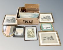A quantity of Continental pictures and prints,