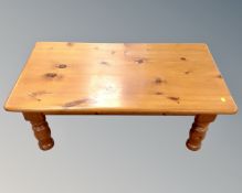A pine rectangular coffee table