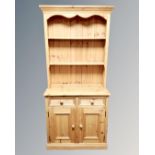 A pine farmhouse double door welsh dresser