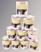 Eight tins of colours quick drying garden paint 0.