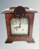 An antique mahogany cased bracket clock with silvered dial (a/f)