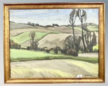 Continental School : Rural landscape, oil on canvas, 74 cm x 57 cm,