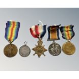A WWI medal trio comprising British War Medal, Victory Medal and 1914-15 Star awarded to 7801 Pte.